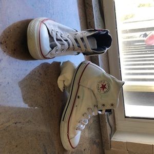 White strapping converse